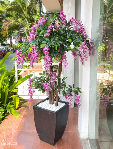 Cây hoa hoa tử đằng trang trí nội thất LanDecor (120cm) - LC2170