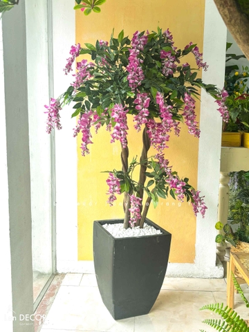 Cây hoa hoa tử đằng trang trí nội thất LanDecor (120cm) - LC2170
