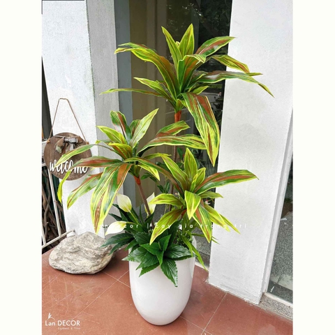 Cây Giả Trang Trí - Cây Tài Lộc Giả Thiết Kế Tiểu Cảnh Giả (100cm)- LC2989