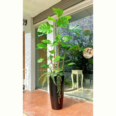 Cây Giả Trang Trí- Cây Trầu Bà Nam Mỹ Giả Trang Trí Nội Thất Phong Cách Tropical (170cm)- LC3536