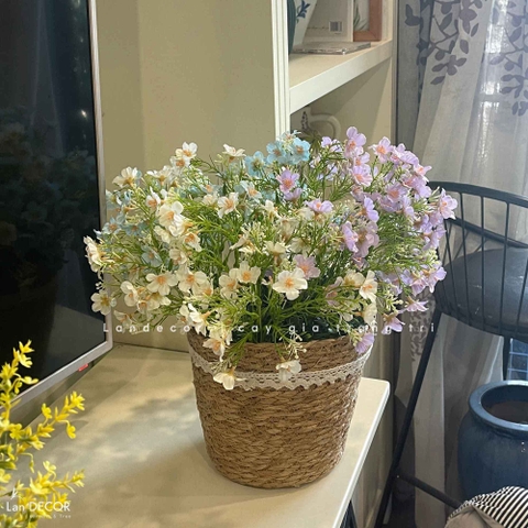Giỏ Hoa Giả - Giỏ Hoa Nhí Trang Trí Không Gian Xinh (40cm)- CC1425