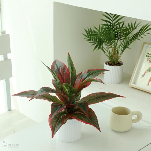 Cành Lá Giả Decor- Cành Lá Lan Giả Trang Trí (30cm, 12 lá)- HC1321