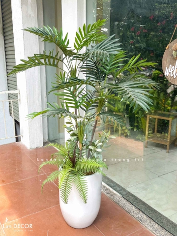 Cây dừa cảnh hiện đại trang trí nhà đẹp LanDecor (115cm) - LC2959