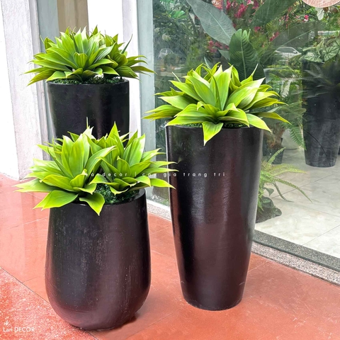 Tiểu Cảnh Cây Giả- Chậu Cây Lô Hội Giả Thiết Kế Cửa Hiệu (cao 70-105cm, tán 60cm)- CC1130