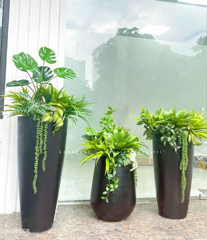 Tiểu Cảnh Giả- Chậu Cây Tiểu Cảnh Giả Trang Trí Sảnh Văn Phòng Xanh Mát (cao 95cm, tán 60cm)- CC1125