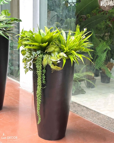 Tiểu Cảnh Giả- Chậu Cây Tiểu Cảnh Giả Trang Trí Sảnh Văn Phòng Xanh Mát (cao 95cm, tán 60cm)- CC1125