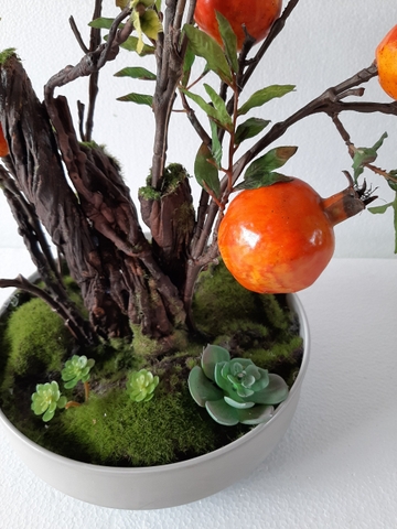 Chậu lựu Bonsai để bàn trang trí Lan Decor (45cm) - CC082