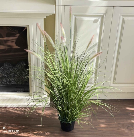 Cỏ Lau Giả - Bụi Cỏ Lau Hồng Decor Tiểu Cảnh Lau Giả, Thiết Kế Hiện Đại (cao 110cm, tán 55cm)- CC1100
