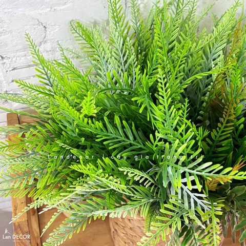 Cành Lá Giả- Cành Dương Xỉ Giả Trang Trí Tiểu Cảnh (5 nhánh, 40cm)- HC1379