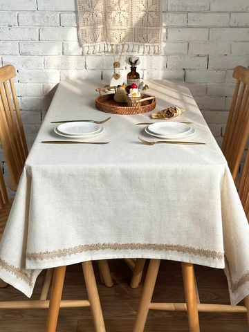 Khăn Trải Bàn Vải Xước Decor Phòng Khách Căn Hộ Vintage - TB605