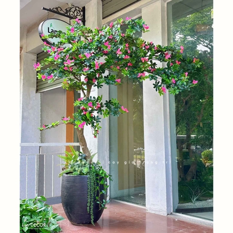 Cây Hoa Thiết Kế- Cây Đỗ Quyên Giả Dáng Huyền Thiết Kế Tiểu Cảnh Xanh (180cm)- CC1337