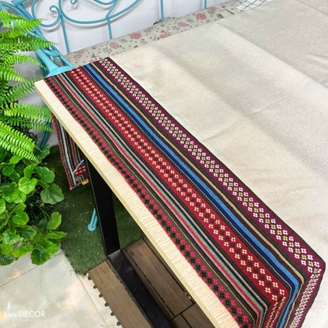 Khăn Thổ Cẩm Trải Bàn Phòng Khách Độc Đáo - TB448 (mix vải TB432)