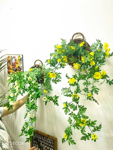 Giỏ hoa Dã Quỳ treo tường trang trí LanDecor 90cm - CC433