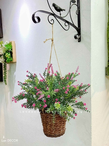 Giỏ Hoa Treo Giả - Giỏ Hoa Nhí Treo Trang Trí Không Gian Tươi Tắn (40cm)- CC1312
