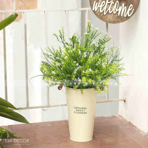 HOA NHÍ CẮM GIỎ THIẾC DECOR KHÔNG GIAN XINH XẮN (60CM)- CC759