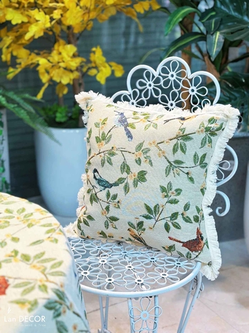 Vỏ gối tựa sofa họa tiết cổ điển, thiết kế phòng khách sang trọng - VGR593