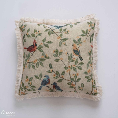 Gối tựa sofa họa tiết cổ điển, thiết kế phòng khách sang trọng - VGR593