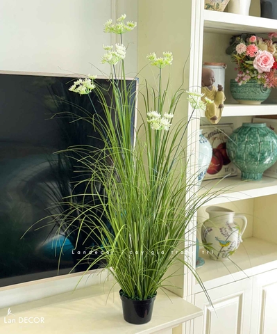 Hoa Hồi Hương Giả-Chậu Hoa Hồi Hương Trang Trí Căn Hộ Đẹp Tự Nhiên  (cao 100cm, tán 55cm)- CC1096