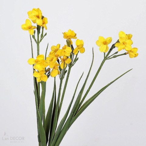 Cành Hoa Giả - Cành Hoa Thủy Tiên Giả Decor Tiểu Cảnh (45cm)- HC1479