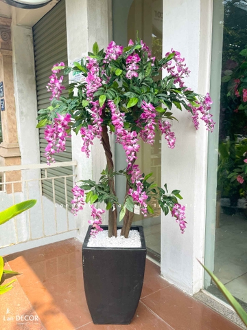 Cây hoa hoa tử đằng trang trí nội thất LanDecor (120cm) - LC2170