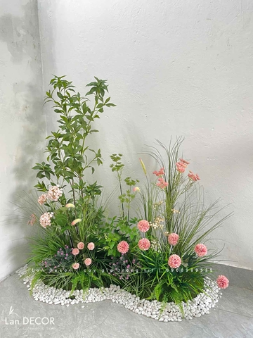 BỒN RÊU HOA TRANG TRÍ KHÔNG GIAN TƯƠI MỚI (50x100x130cm)- RC047