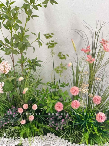 BỒN RÊU HOA TRANG TRÍ KHÔNG GIAN TƯƠI MỚI (50x100x130cm)- RC047