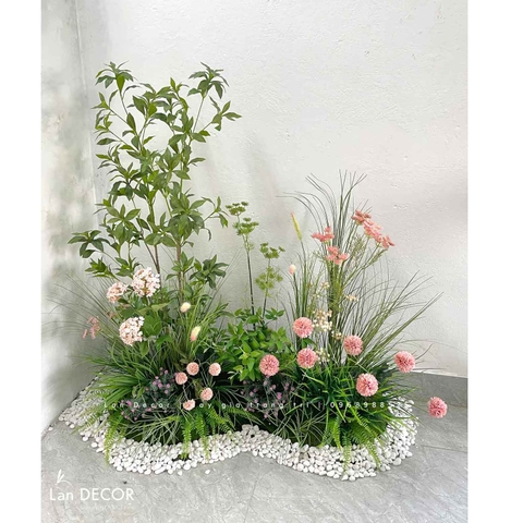 BỒN RÊU HOA TRANG TRÍ KHÔNG GIAN TƯƠI MỚI (50x100x130cm)- RC047