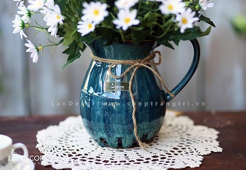 Bình cúc họa mi trắng quai sữa 30cm - BH1088