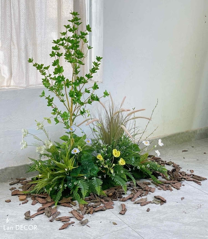 DECOR SÂN VƯỜN VỚI BỒN RÊU LAU THIẾT KẾ LAN DECOR- RC010