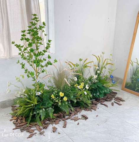 DECOR SÂN VƯỜN VỚI BỒN RÊU LAU THIẾT KẾ LAN DECOR- RC010