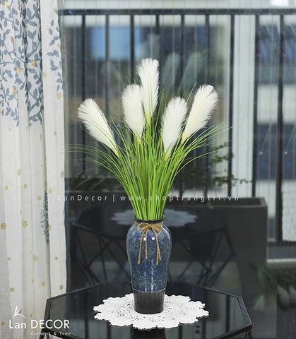 BÌNH LAU SẬY TRẮNG TRANG TRÍ KHÔNG GIAN HIỆN ĐẠI LAN DECOR
