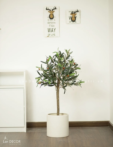 Cây Oliu trang trí phong cách Bắc Âu Lan Decor (90cm) - LC2715