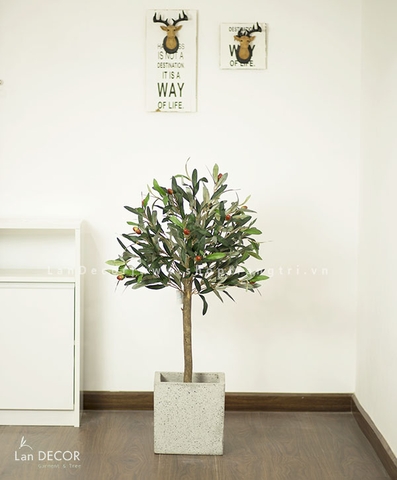 Cây Oliu trang trí phong cách Bắc Âu Lan Decor (90cm) - LC2715