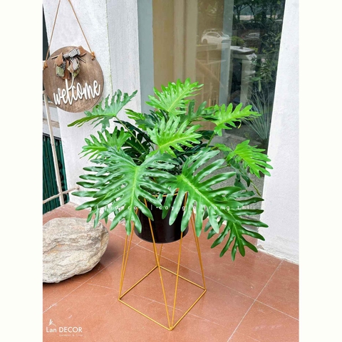 Kệ Cây Giả- Kệ Cây Lá Xẻ Giả Trang Trí Không Gian Xanh (80cm)- CC1309