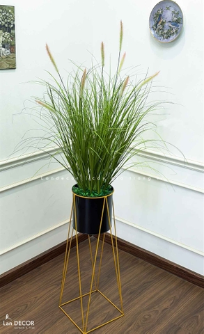 Cỏ Lau Giả- Kệ Cỏ Lau Giả Decor Phòng Khách (cao 135cm. tán 65cm)- CC1107