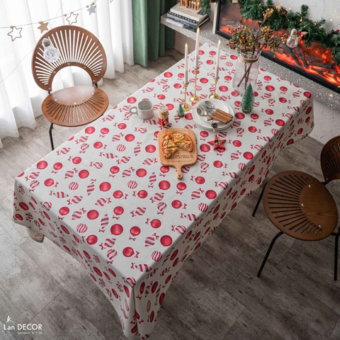Khăn Trải Bản Họa Tiết Bóng Trang Trí Giáng Sinh, Lễ Hội Cuối Năm- TB599