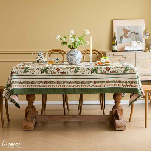 Khăn trải bàn hoa văn cổ điển, thiết kế căn hộ sang trọng- TB600