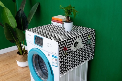 Phủ máy giặt họa tiết tam giác trắng đen  - TBP319