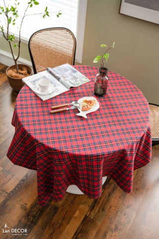 Khăn trải bàn họa tiết caro trang trí Noel, tiệc Giáng sinh sang trọng, lịch sự cho bàn ăn- TB603