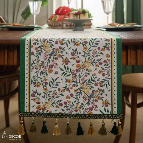 Khăn Trải Bàn Runner Phong Cách Châu Âu Sang Trọng - Khăn Trải Bàn Lan Decor- TBR588
