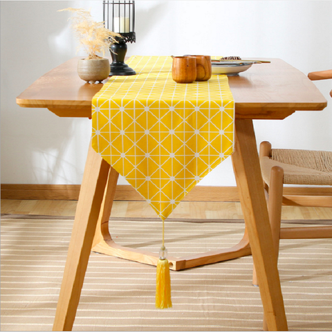 Khăn trải bàn runner họa tiết bàn cờ - TBR302