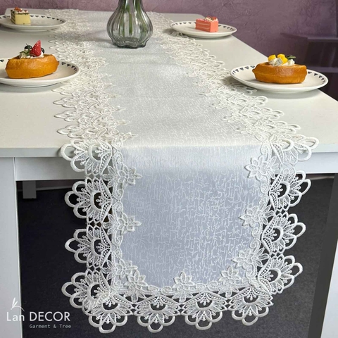 Khăn trải bàn runner ren phong cách Châu Âu - KR016
