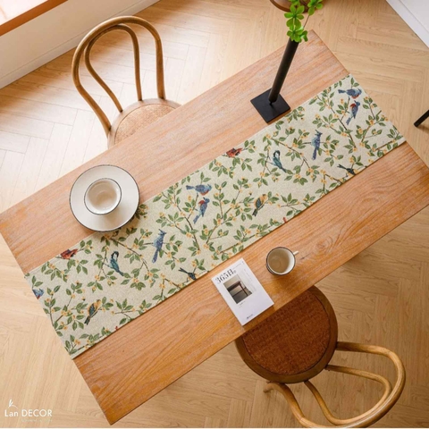 Runner table trải bàn phong cách cổ điển, thiết kế căn hộ ấn tượng- TBR593