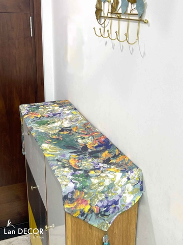 Khăn trải bàn runner họa tiết phong cách retro- TBR579
