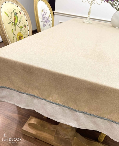 Khăn Trải Bàn Trơn Màu Kem Mix Vải Màu Decor Nhà Đẹp - Khăn Trải Bàn Lan Decor