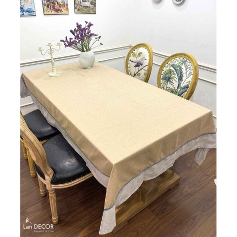 Khăn Trải Bàn Trơn Màu Kem Mix Vải Màu Decor Nhà Đẹp - Khăn Trải Bàn Lan Decor