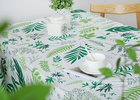 TBR263 - Khăn trải bàn runner họa tiết cỏ lá
