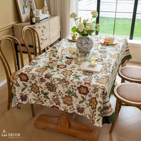 Khăn trải bàn hoa văn cổ điển, thiết kế căn hộ sang trọng- TB600