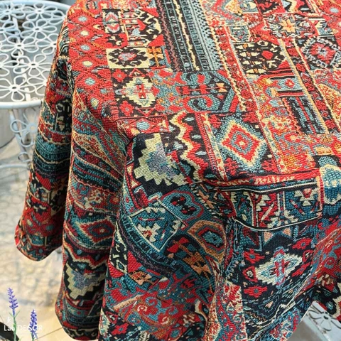 Khăn Trải Bàn Thổ Cẩm Phong Cách Cổ Điển Sang Trọng Bày Tiệc, Phủ Sofa Đẹp Mắt - Khăn Trải Bàn Lan Decor  - TB591