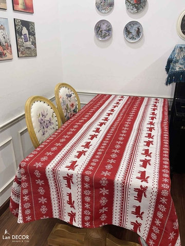 Khăn Trải Bàn Giáng Sinh Tuần Lộc Bày Tiệc Lễ Hội Noel, Năm Mới Ấn Tượng - Khăn Trải Bàn Lan Decor - TB590